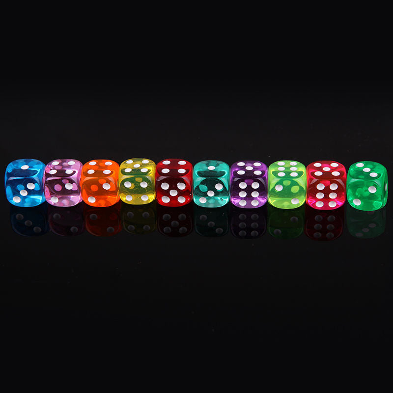 Crystal Dice Color Sieve Transparent Acrylic Dice 10 PCS