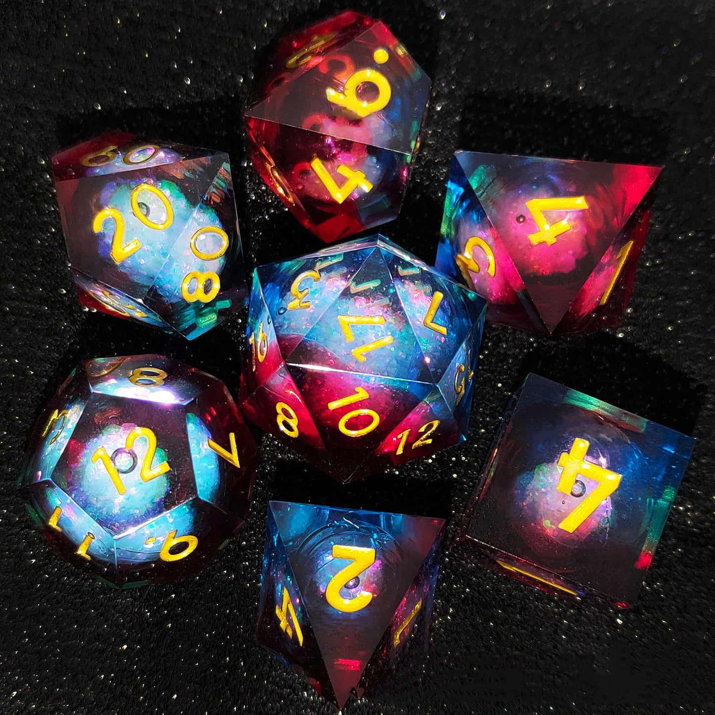 Straight Hair Resin Quicksand Dice