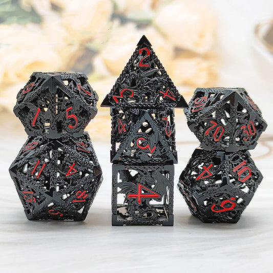 Metal Hollow Dice Board Game Polyhedral Dice Suit